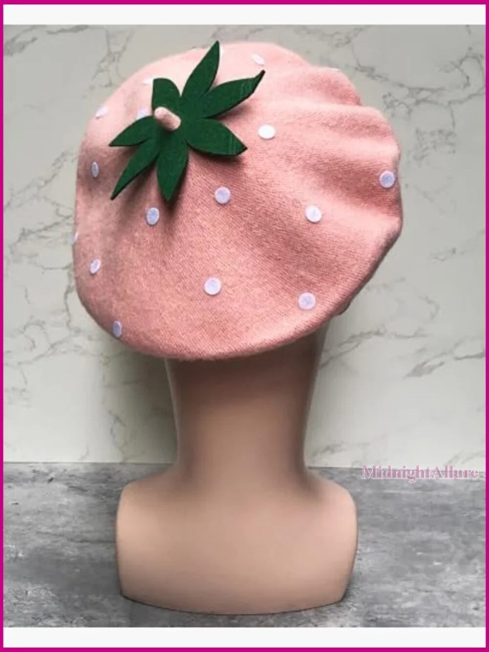Winter Mom and Daughter Matching Beret Hats Cute Strawberry Gift